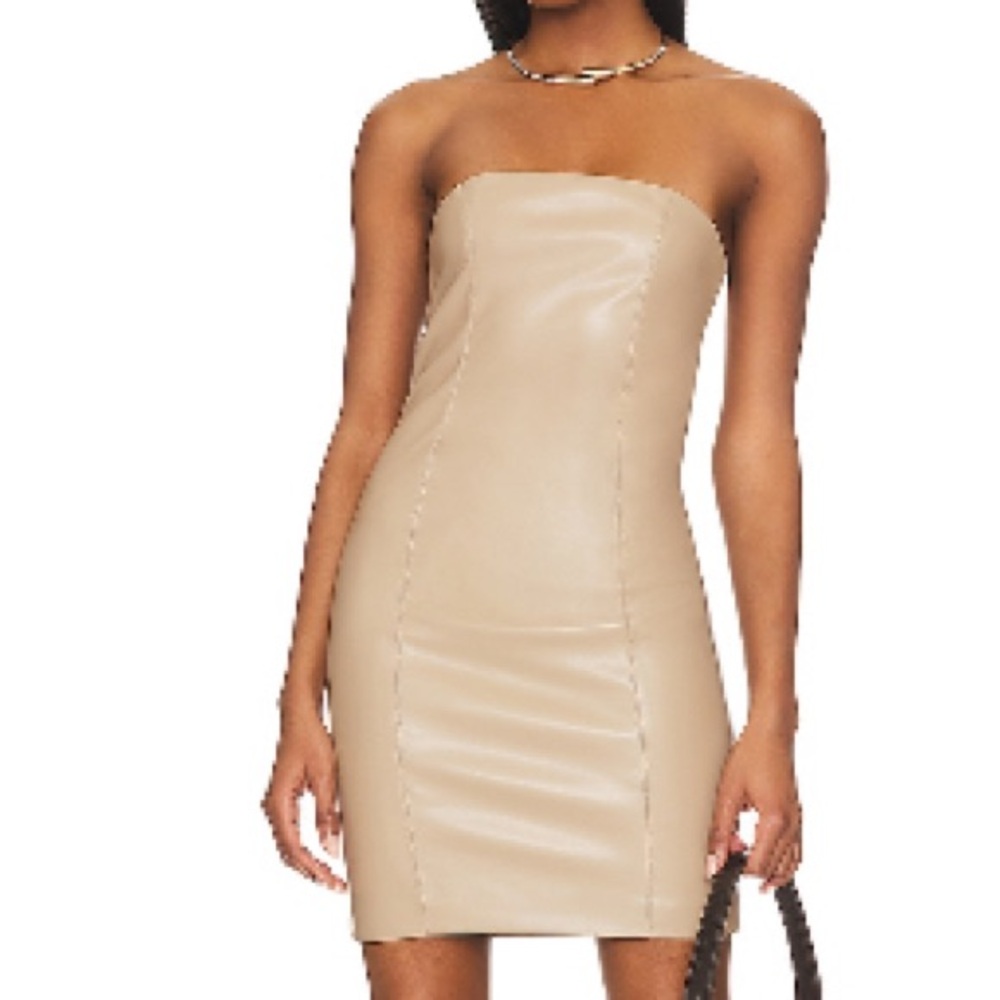 LBLC the Label Tan Strapless Mini Dress